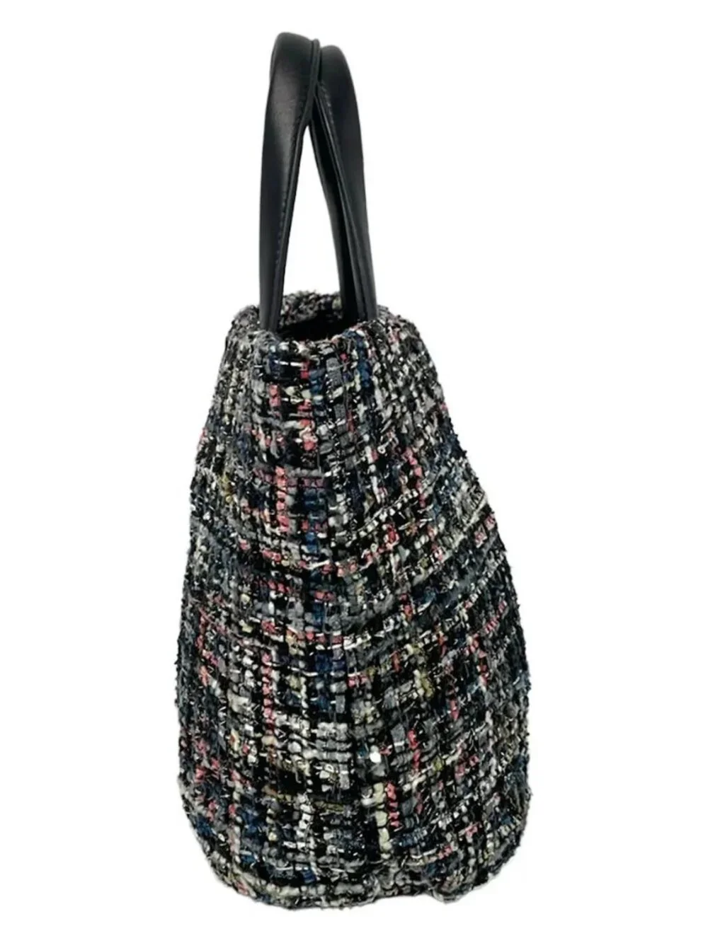 ANTEPRIMA MISTO Black Pink Multi Cotton Leather Tote Bag